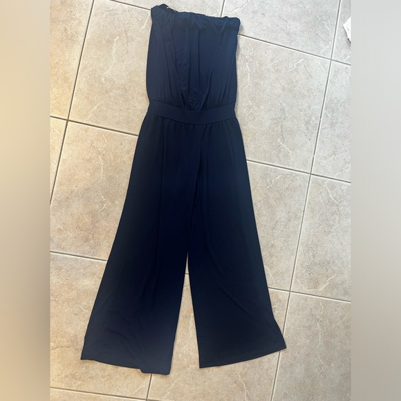 Veronica M Navy Strapless Drop Waist Jumpsuit NWOT size small - Picture 6 of 12